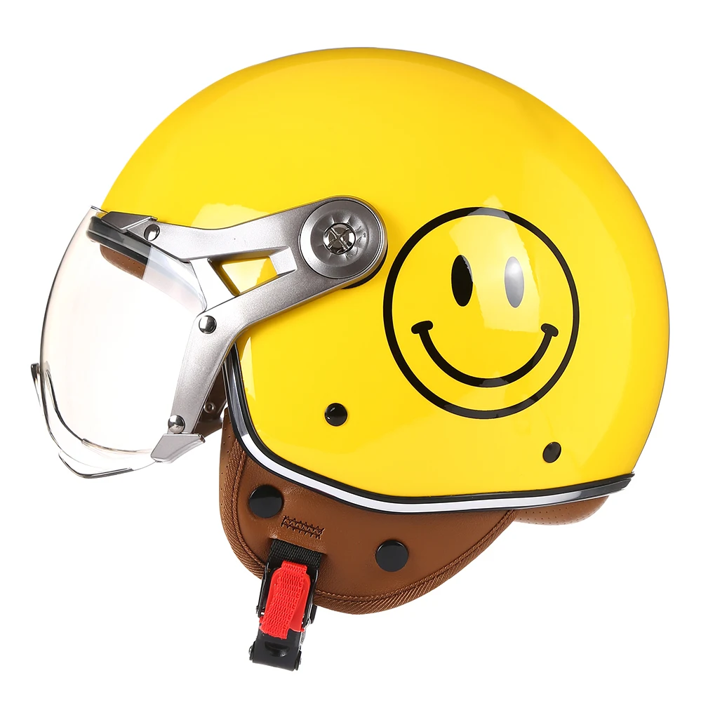 

Motorcycle Helmet Cafe Racer 3/4 Jet Open Face Vintage Casco Casque Moto De Capacete Unisex Scooter Motorbike Riding Kask Helm