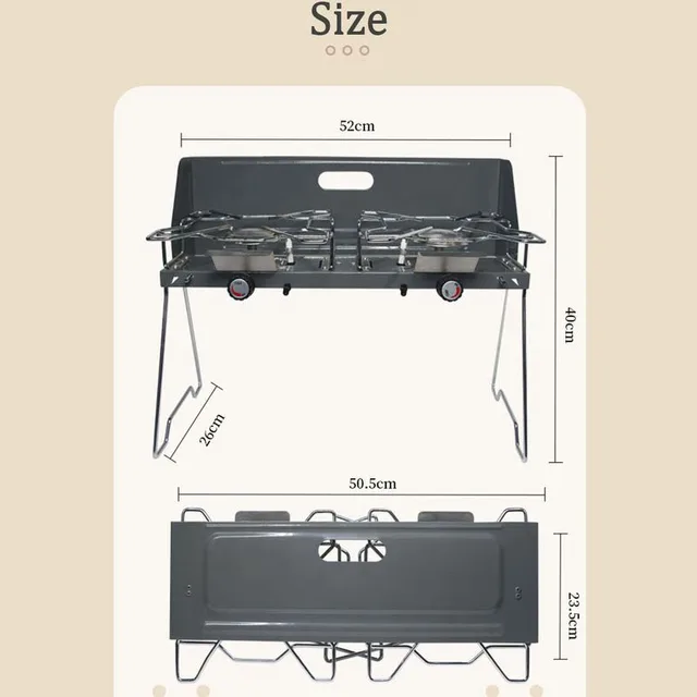 캠핑 필수품인 SmiloDon 야외 접이식 고출력 더블 버너 스토브로 야외 모험을 더욱 편안하게 만들어보세요.