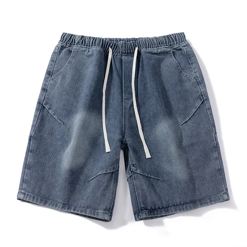 Men's Summer New American Vibe Fashion Brand Loose and Versatile Casual Washed Straight Solid Color Cowboy Pentagram Pants