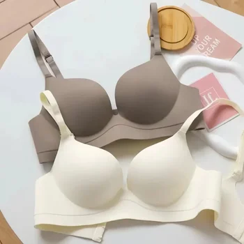 Wireless Push Up Bra for Small Breast Seamless Thickened Anti Sagging Lingerie One Piece Comfort Invisible Bralette A/B Cup 1