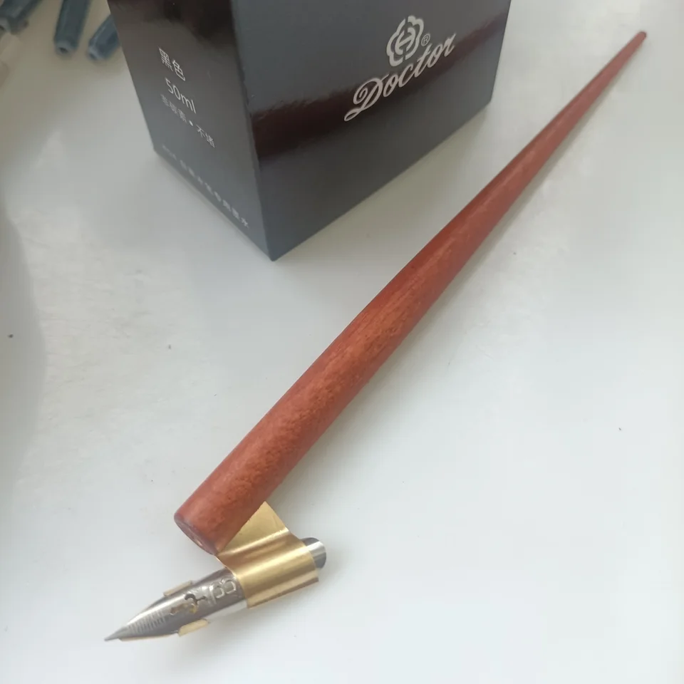 Pennino flessibile per penna a immersione obliqua in legno per scrtura calligrafia inglese
