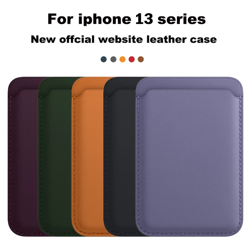 Official Magnetic Macsafe Leather Wallet Pouch Card Holder Bag Case for IPhone 12 13 11 Pro Max Mac Safe Adsorption Back Cover magsafe charger iphone 12