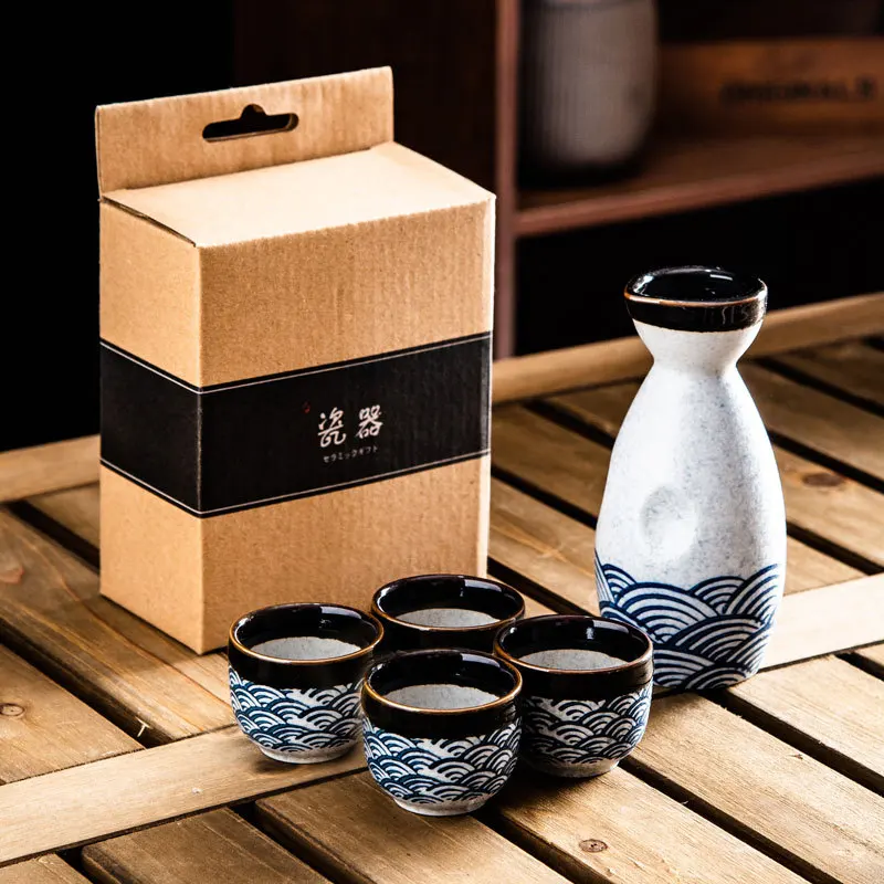 Conjunto de saquê japonês cerâmica garrafa vinho copo vinho doméstico vinho  separador baijiu copos restaurante aparelho vinho acessórios presentes -  AliExpress