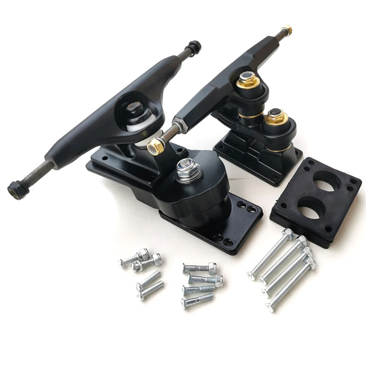 

6,25 дюймовые двойные Kingpin для серфинга, скейтборда, грузовиков S7, адаптер, Гравитационный литье, задние грузовики, Красная пружина, черный