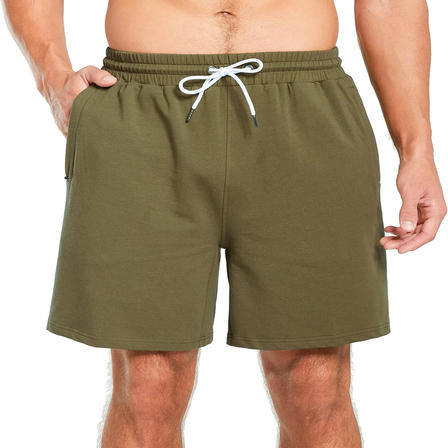 HEALONG Mens Cotton Athletic Workout Shorts