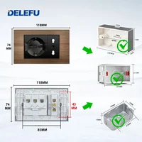 DELEFU Aluminium Wood Black Italy USB TypeC Fast Charging Wall Socket Schuko Tuya Wifi Smart Switch Sat TV Tel Doorbell Curtain - Image 5