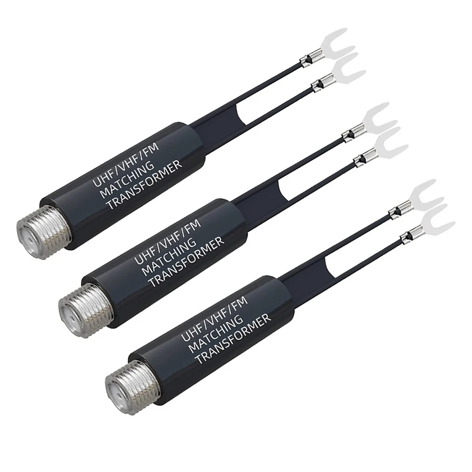 Antena De TV 300-75 Ohm Cable Coaxial Transformador Para UHF VHF FM
