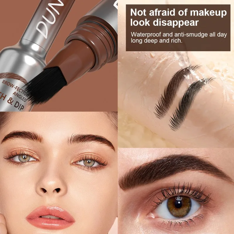 Square Brush Wild Eyebrow Painting Anti Smudging Eyebrow Tint Pencil 3D Dye Dip Eyebrow Enhancers Press Type Eyebrows Dye Pen 2