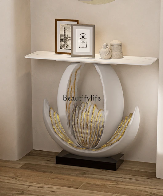 

Flowers Bloom and Wealth Console Tables Hall Entrance Cabinet Modern Light Luxury High-End Art Console