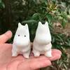 Natural Gemstone White Marble Jade Hippo Carving Healing Crystals Animals Figurines Reiki Home Decoration 2pcs 1
