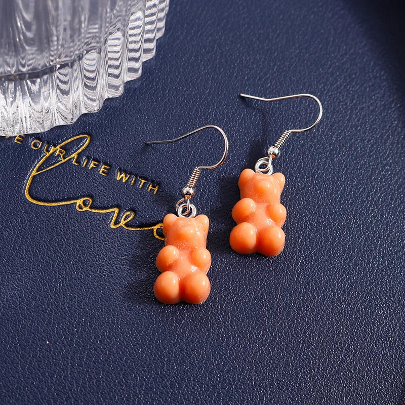 Cartoon Gummibärchen Ohrhänger für Frauen, Harz-Ohrringe in Bonbonfarben, Tier-Hängeohrringe für Mädchen, Party- und Urlaubsschmuck, Geschenke – Detail 10
