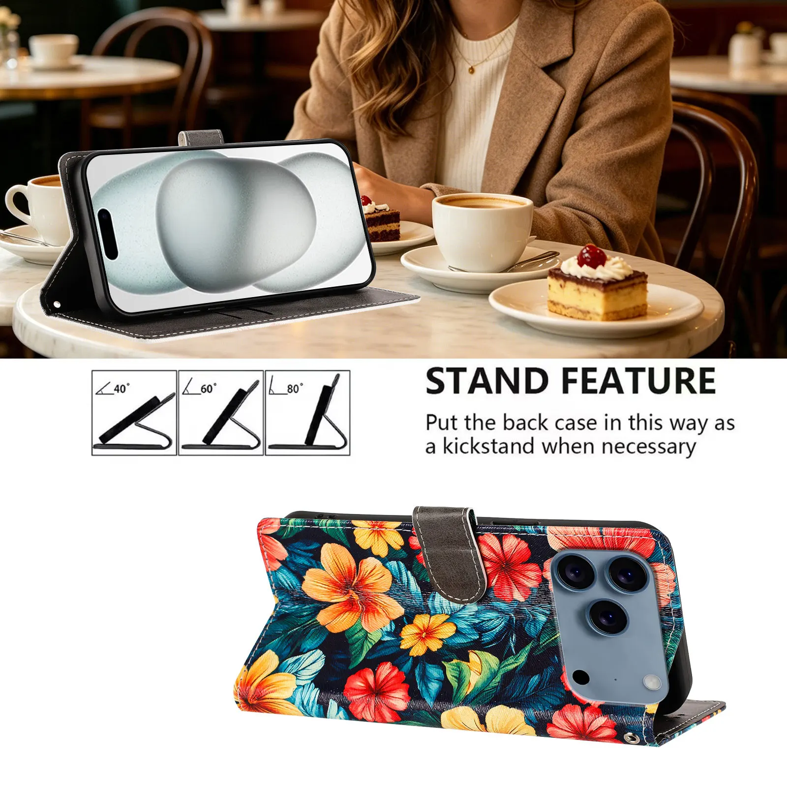 Leather Flip Flower Phone Case with Enhanced Protection and Stylish Design