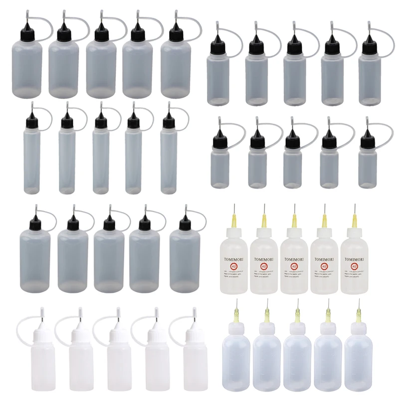 10 pcs Drip Glue Needle Bottle for Epoxy Resin Mold Plastic Squeeze Bottles With Syringe Needle Tip DIY Crafts Tools Injection