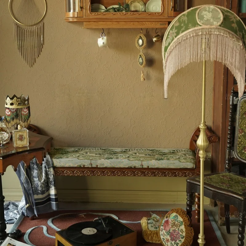 Miss Camille's Couch Manor Edition Bedside Couch Vintage Dressing Stool Piano Stool Living Room Entrance 8