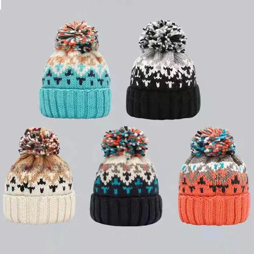 2024 skiing Cashmere Woman Winter Hat Autumn Beanies With Pompom