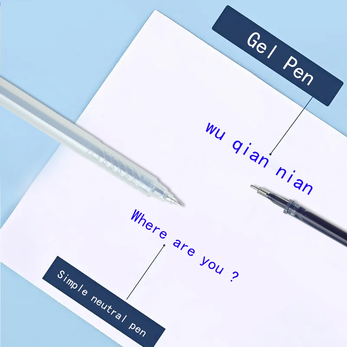 WQN-3/6/12 Stück blaue Neutralstiftspitze 0,5 mm Bürogebrauch Unterschriftenstift Arzt verschreibungspflichtiger Schreibstift – Detail 8