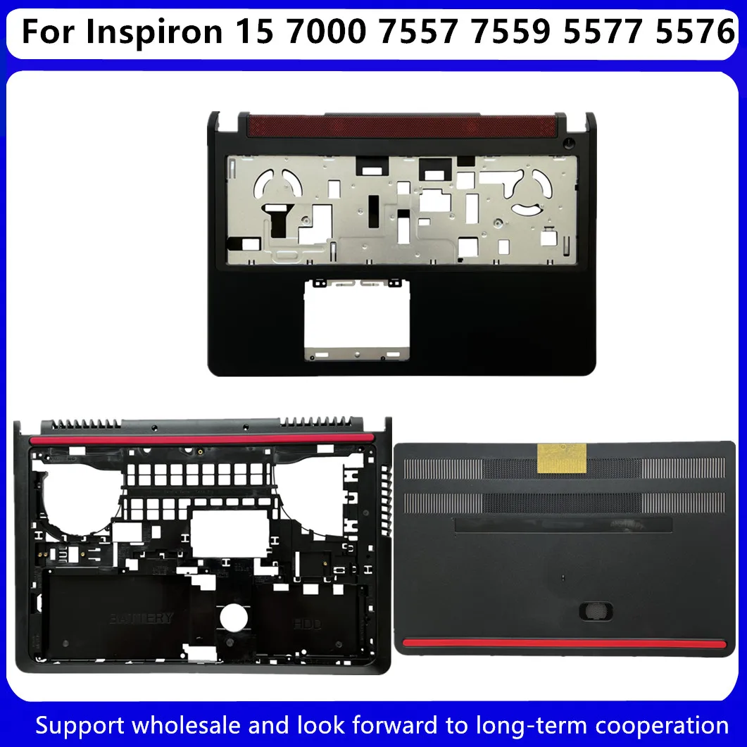 

For Dell Inspiron 15 7000 7557 7559 5577 5576 Upper Case Palmrest / Bottom Base Cover Case 0T9X28 08FGMW / Door HDD Cover 0CJFXG