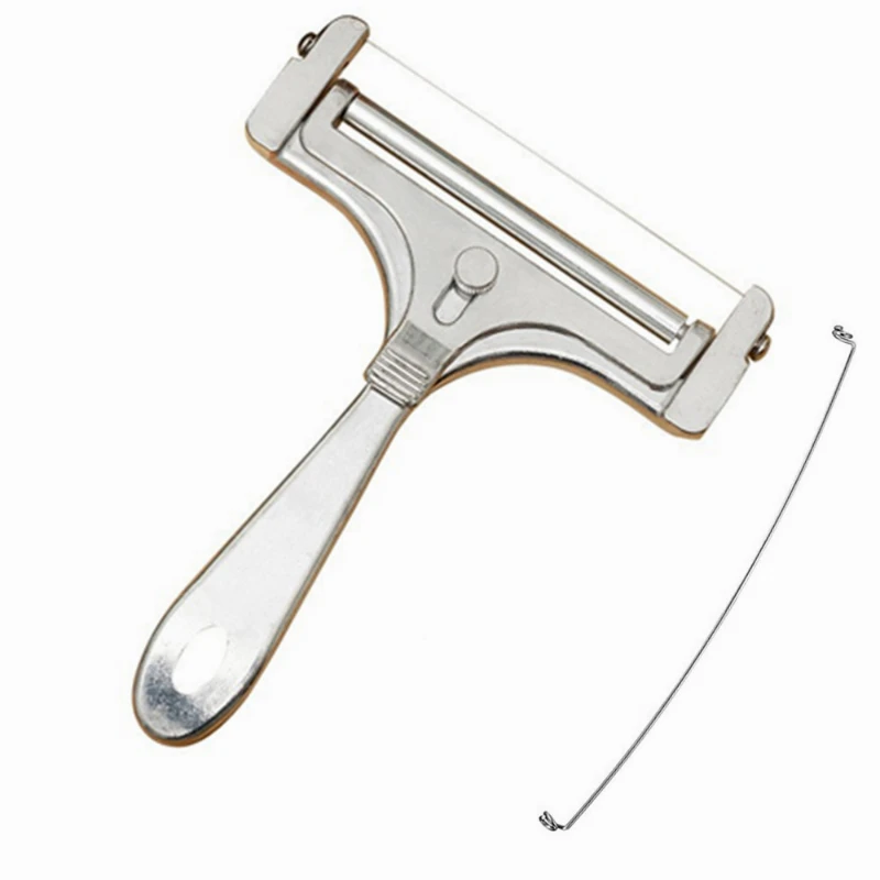 Cheese Slicer ANYOHOE with 1 Extra Stainless Steel Wire Adjustable Thickness for Soft and Semi-Hard Cheeses