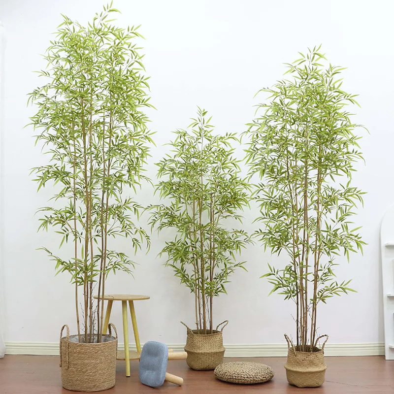 맞춤형 분재 플라스틱 인조 식물 실크 울타리, 장 인공 나무 실제 막대, 3 ft, 4 ft, 5 ft, 6 ft, 7ft