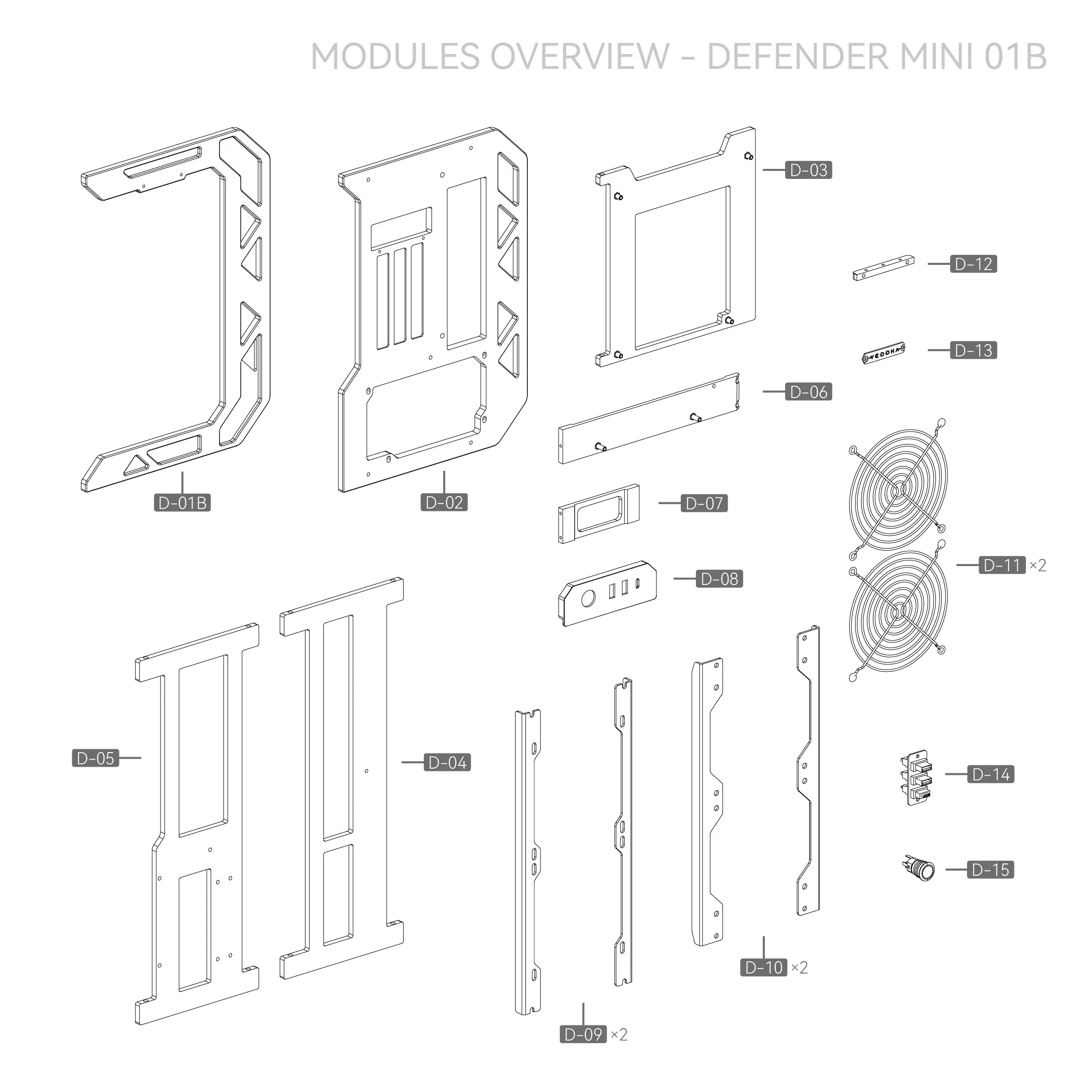 고성능 Open Defender Mini 01 데스크탑 컴퓨터 섀시 ITX 섀시