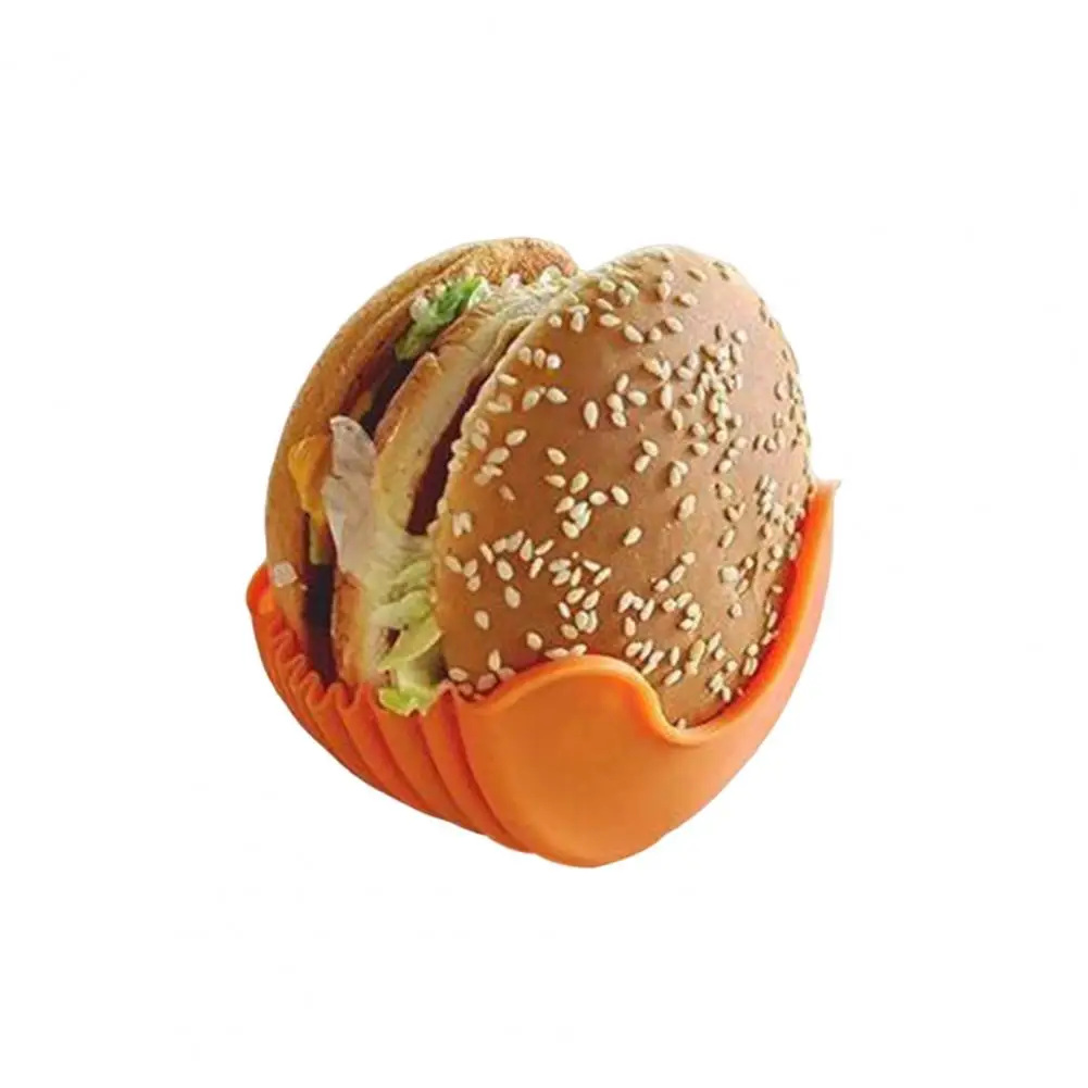 Portable Burger Stand Adjustable Burger Stand Silicone Rack Retractable Holder Set Touch-free Reusable Hamburger Clip Box