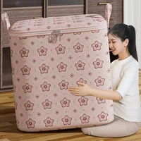 Large Capacity Clothes Storage Bag FoldablePortable Clothes Organizer Tidy Suitcase Storage Box Container Bags with Handle 1