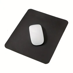 Compact PU Leather Mouse Pad - Non-Slip, Waterproof, and Easy-To-Clean for 19x23cm (Black)