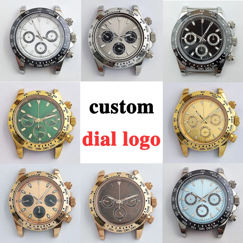

Vk63 Case Japanese Chronograph VK63 Quartz Movement Stainless Steel Case 39MM Luminous Dial