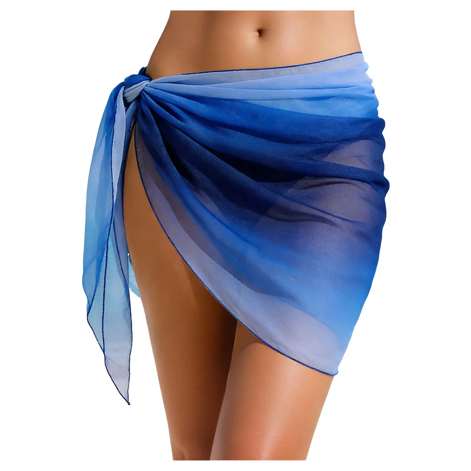 Flowy Ombre Chiffon Sarong for Women Gradient Tie-Wrap Cover-Up Lightweight Breathable Ideal for Summer Swimwear and Poolside 1