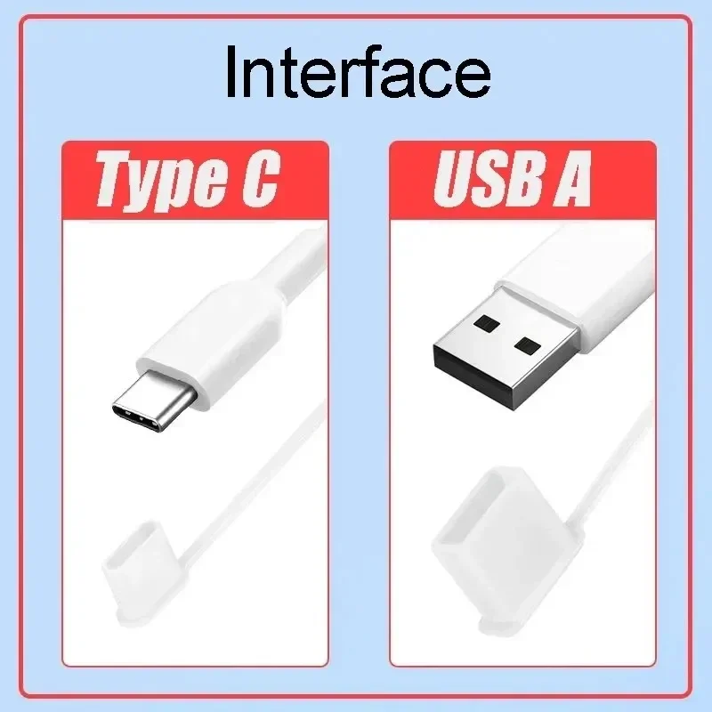 Type C Port Clear Dust Plug Cover with Anti-Lost Rope - Universal Protector Caps