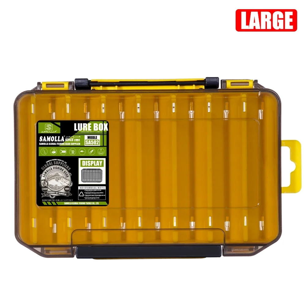 Double-Sided Fishing Lure and Hook Storage Organizer with 14 Compartments