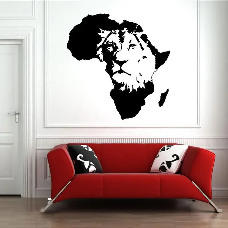 Vinyl Wall Decals African Jungle Lion King Decals Africa Map and Animal ...