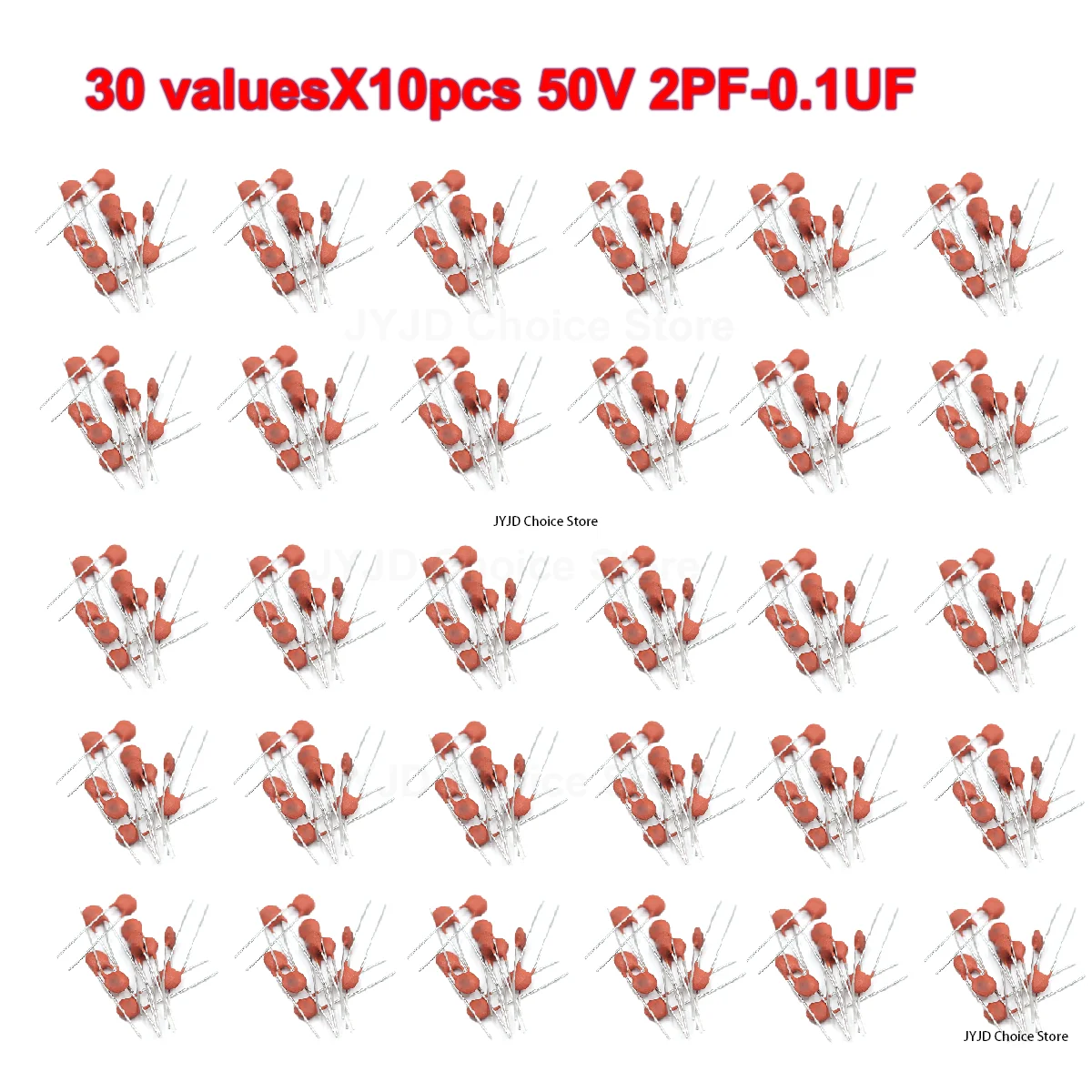 300pcs/lot 50V 2PF-0.1UF 30 valuesX10pcs Ceramic Capacitor Assorted Kit Electronic Components Package 2pF 30pF 100pF 1nF 10nF ceramic capacitor