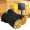 Solar Powered LED String Lights for Outdoor Christmas Garden Patio Balcony 8 Lighting Modes Waterproof Flickering Effect Light 1