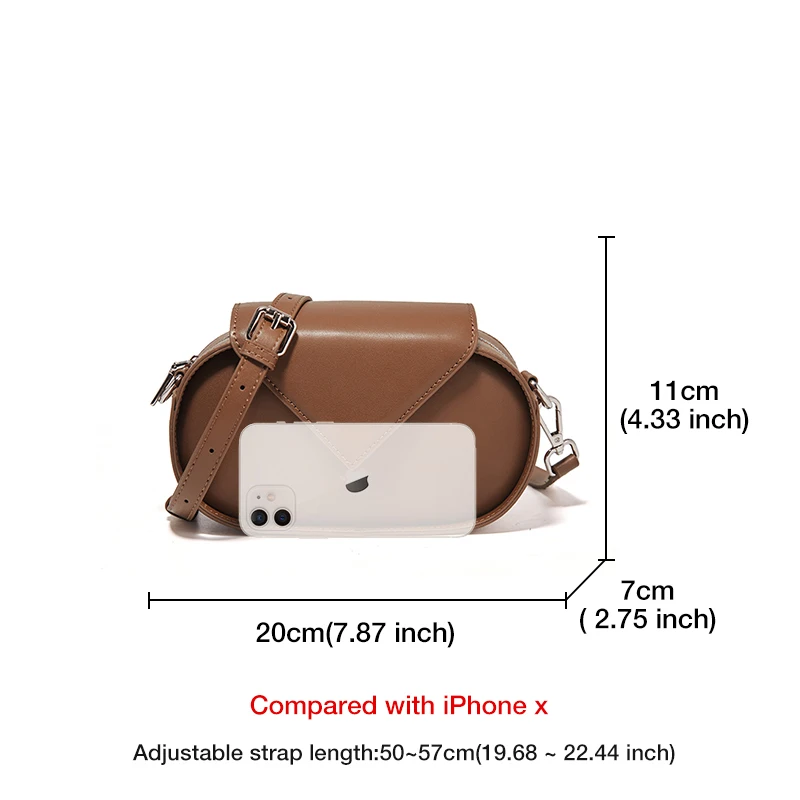 FOXER Round Small Shoulder Bag Women Hasp Split Leather Messenger Bag Female Fashion Zipper Adjustable Crossbody Bag Girl's Gift