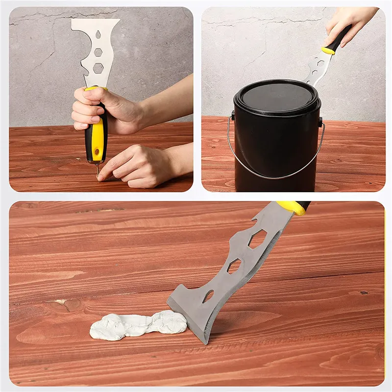 13 in 1 Multifunctional Putty Knife Scraper Caulk Removal Tool Painters Tool for Wallpaper Scraper Construction Can Opener