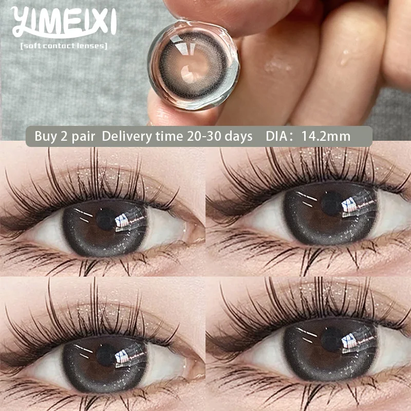 YIMEIXI 2pcs Myopia Contact Lenses for Nature Eyes Prescription High Quality Eyes Colored