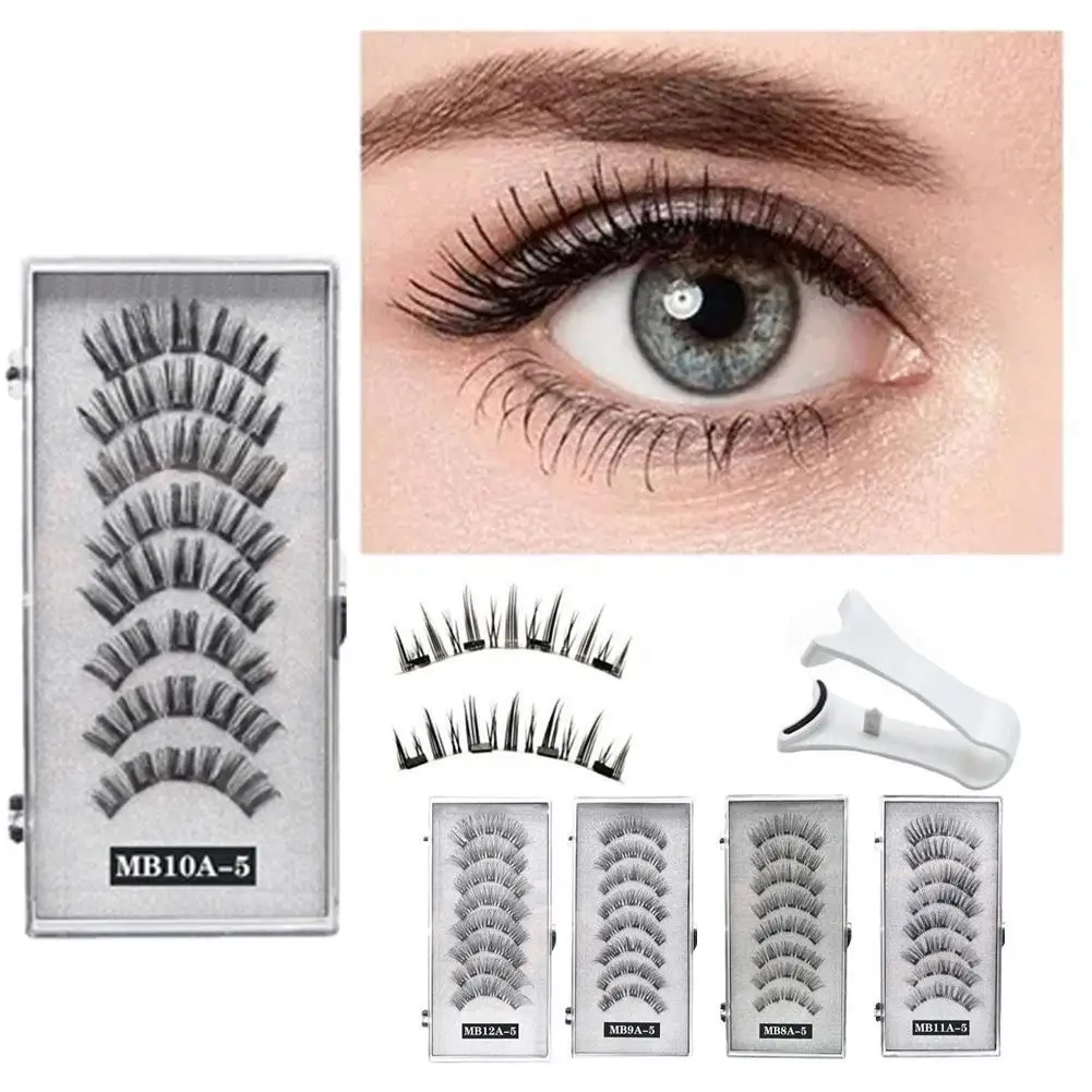 3D Natural Handmade Drop False Support Eyelashes Magnetic Reusable H8Y7