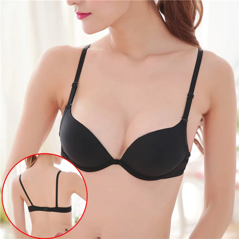 Push Up Sexy Bras Plunge Lingerie Women's Intimates Deep U Cup
