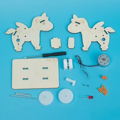 물리학 핸드 크랭크 나무 물리학 수제 DIY 과학 실험 장난감, 초등 학교 창의적인 소형 생산 재료