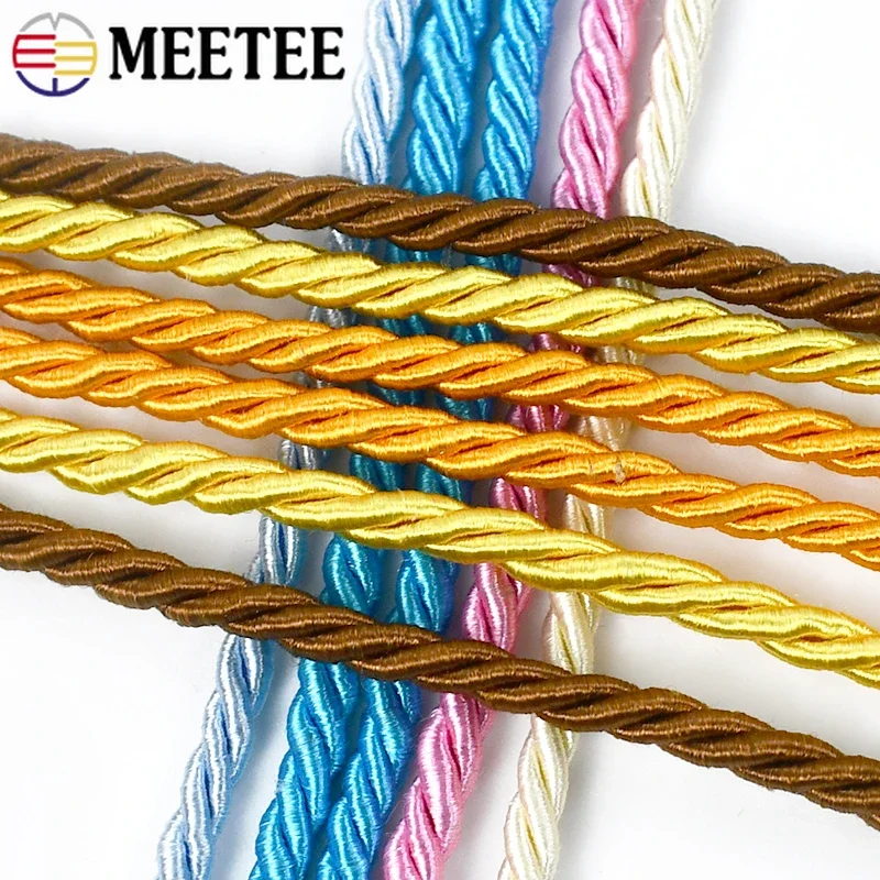 3mm Polyester Braided 3 Strand Twisted Rope Cushion Pillow Decoration Cords Bag Home Textile Sewing Accessories 5/10M