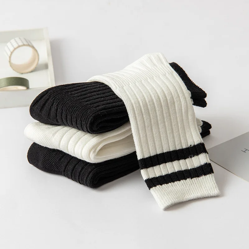 Kids Socks 1 Pair Cotton Children Black and White Stripes