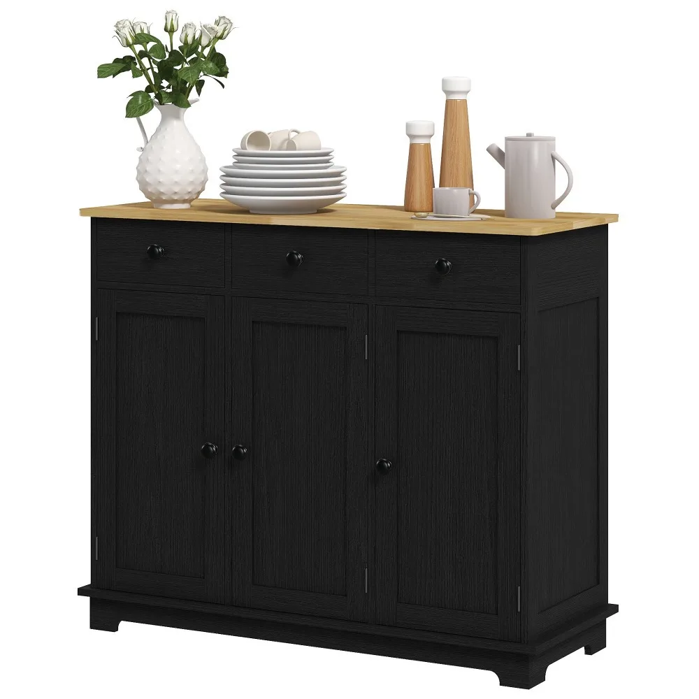 Modern side panel buffet cabinets with adjustable shelves and drawers