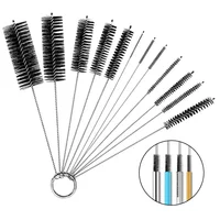 10Pcs/Set Nylon Straw Glass Tube Cleaner Brushes Stainless Steel Cleaning Brush Bottle Fish Tank Brush Household Cleaning Tools 1