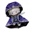 Handmade 4pc 20cm Doll Clothes Temple Priest Cos Suit Purple Gorgeous Cloak Robe Belt Pants Outfit Cos Gift No Doll 5