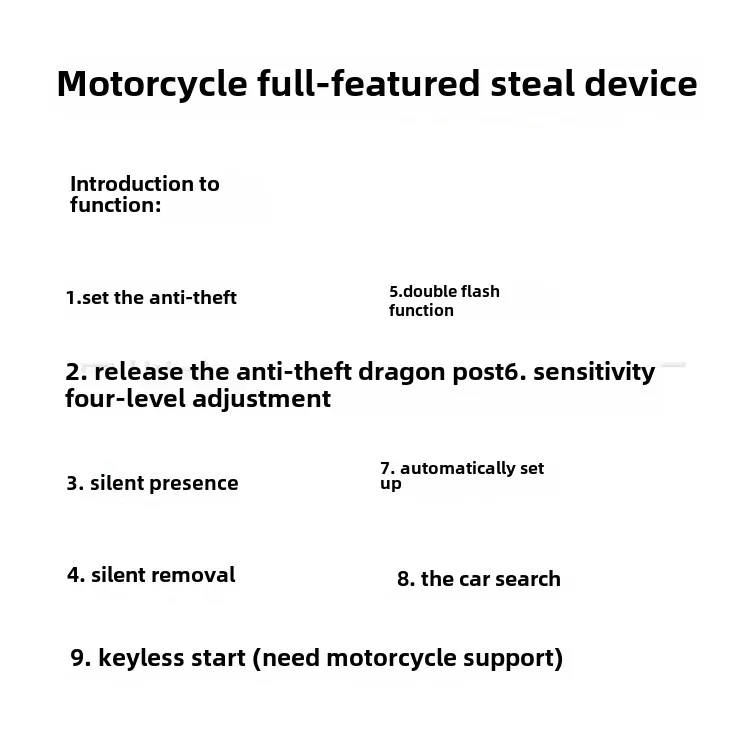 Motorcycle Anti-Theft Alarm Remote Control Start Stop Double Key Chinese Mainland Origin Motorcycle Equipment Accessories