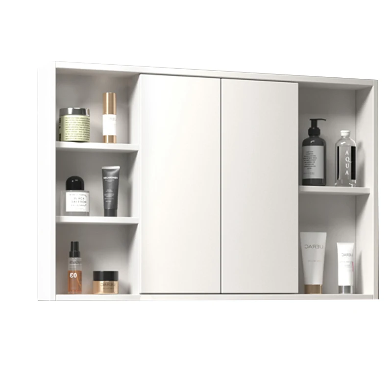 

Wyj Solid Wood Wall-Mounted Shelves Fog Mirror Box Storage Bathroom Dresser Mirror