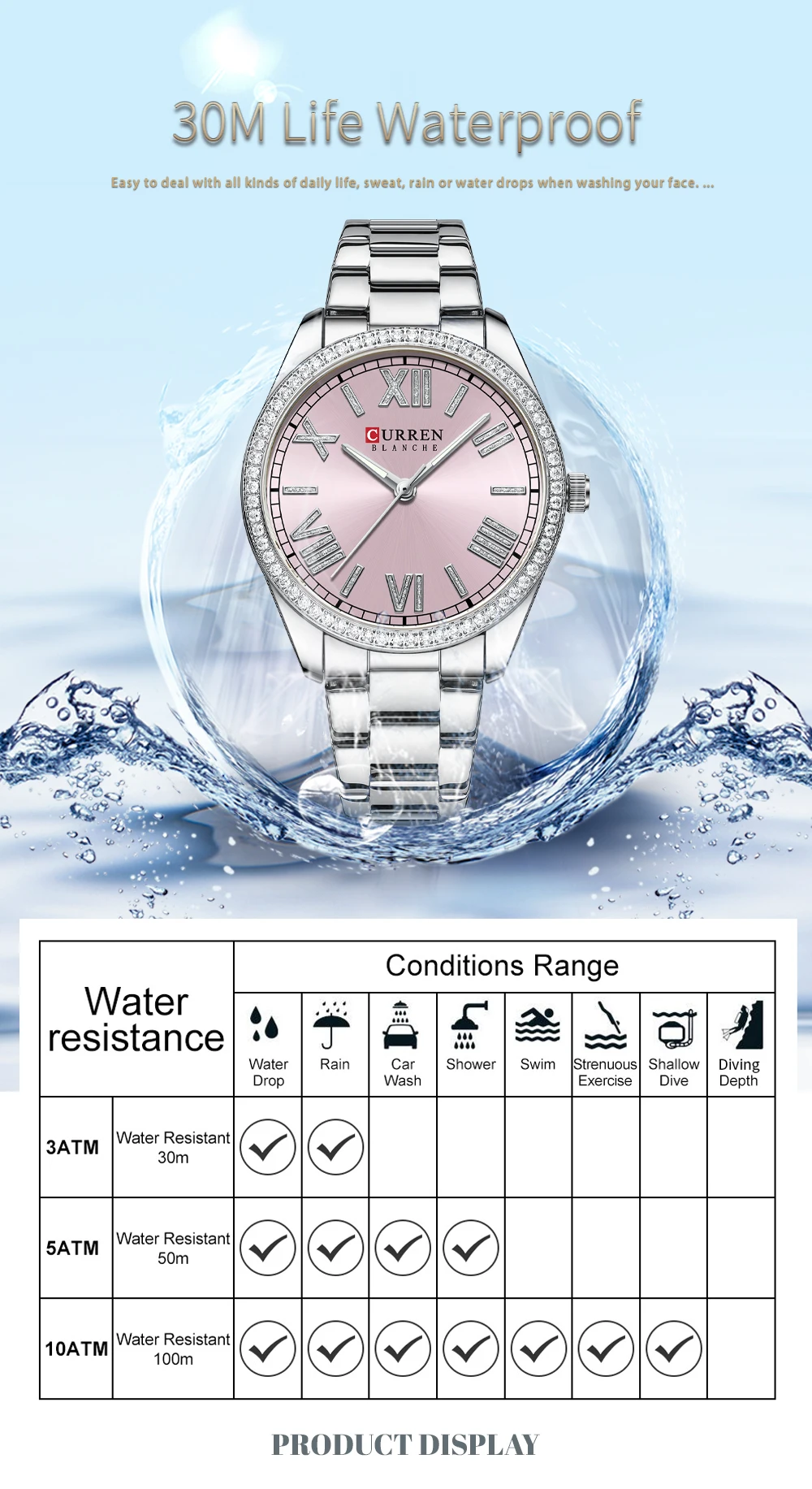 CURREN – Montre-bracelet en acier doré pour femmes, marque de luxe, tendance, élégante, décontractée, étanche - Sc201775686c04f7f9a1ec8471e263991A