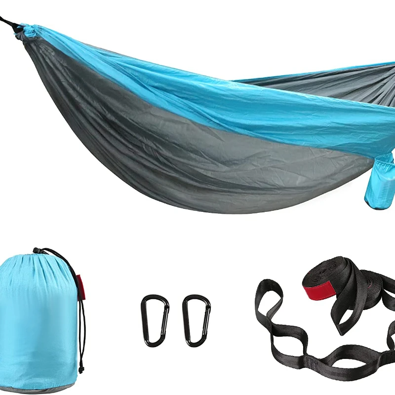 

OEM 210T Nylon single double outdoor hiking Nylon Portable sewing hanging Parachute Camping Tent Hammock bed