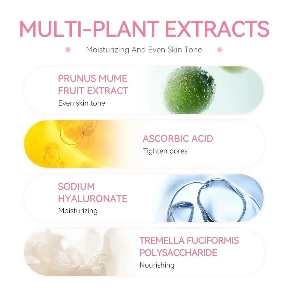 Sakura Whitening Face Serum Fade Fine Lines Anti Aging Tighten Pores Improve Melanin Pigment Dull Moisturizer Brighten Skin Care 5